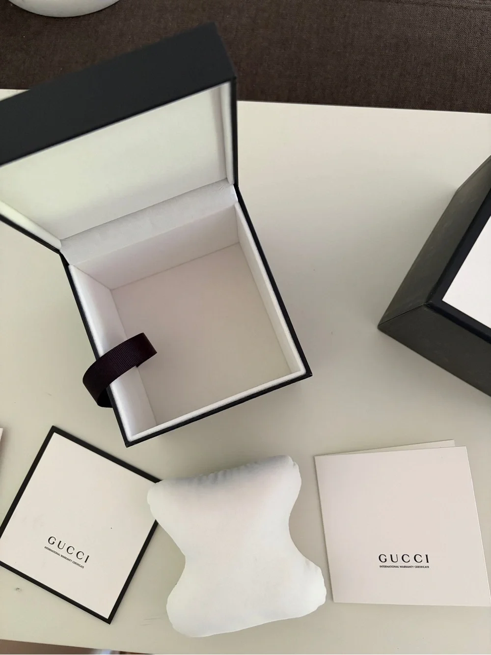 Gucci Men’s Jewelry Box in White with Black Trim